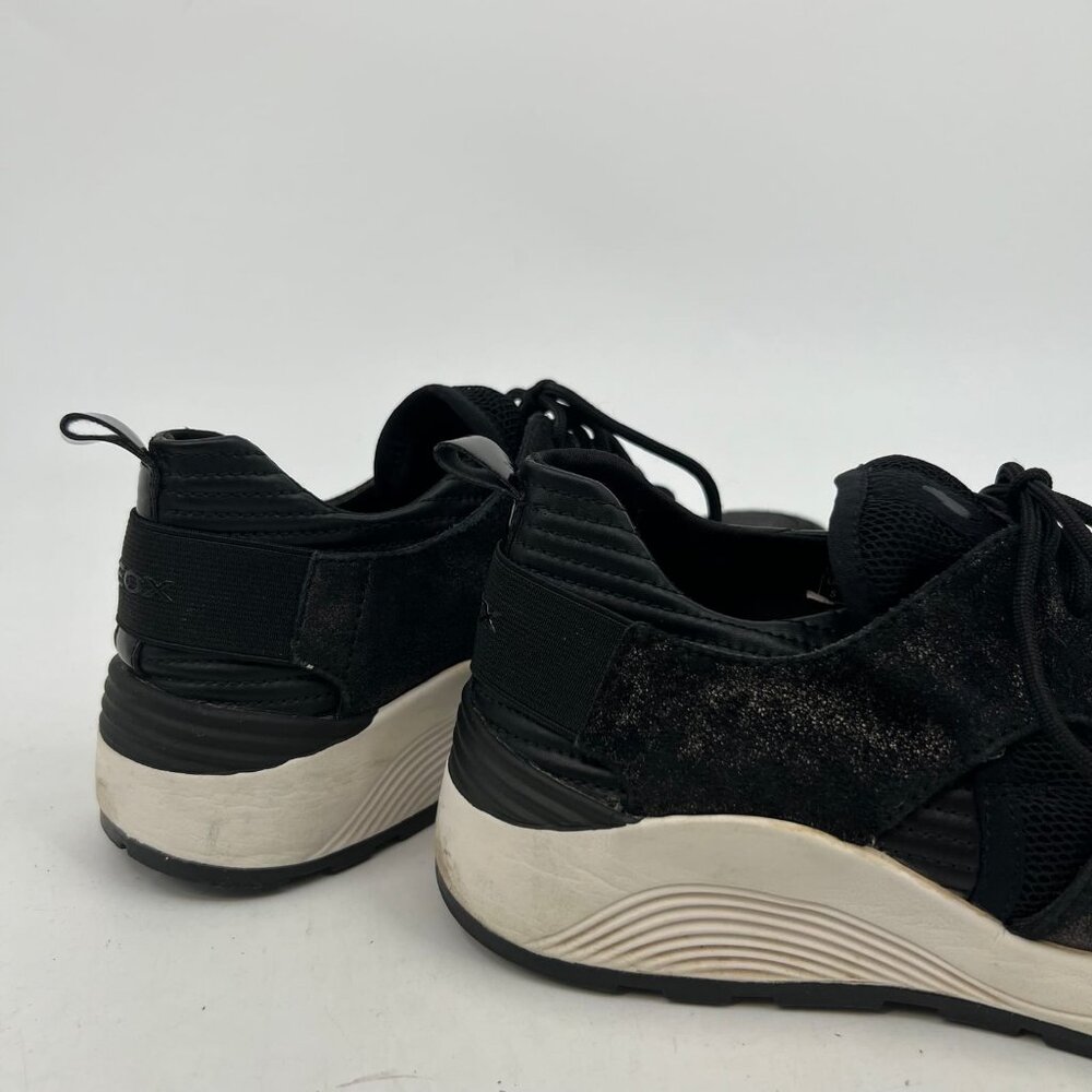 Geox Black Metallic Lace-Up Sneakers | Size 8 - Picture 9 of 10